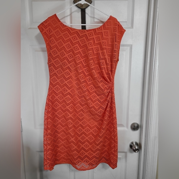 Olivia Matthew's Woman's Sleeveless Knit Dress, Size: 1X, Color: Orange - Picture 1 of 15